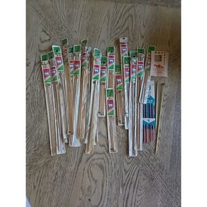 Vintage Bamboo Knitting Needles 1960's Lot Ezy-knit Needles New Lot Of 21 Packs